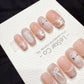 Reusable Blush Kitty Garden | Handmade Press On Gel Acrylic Nails | 4for3 Timed Offer