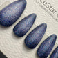 Handmade Press On Cosmic Indigo Glow Gel Acrylic Nails 4for3 Timed Offer