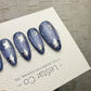 Handmade Press On Cosmic Indigo Star Cat Eye Gel Acrylic Nails 4for3 Timed Offer