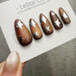 Handmade Press On Mocha Galaxy Stars Cat Eye Gel Acrylic Nails 4for3 Timed Offer