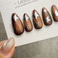 Handmade Press On Mocha Galaxy Stars Cat Eye Gel Acrylic Nails 4for3 Timed Offer