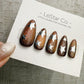 Handmade Press On Mocha Galaxy Stars Cat Eye Gel Acrylic Nails 4for3 Timed Offer