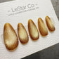Handmade Press On Champagne Amber Cat Eye Gel Acrylic Nails 4for3 Timed Offer