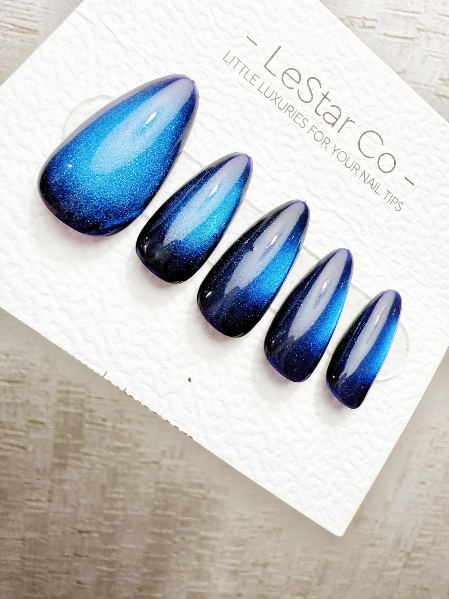 Handmade Press On Ocean Beam Cat Eye Gel Acrylic Nails 4for3 Timed Offer