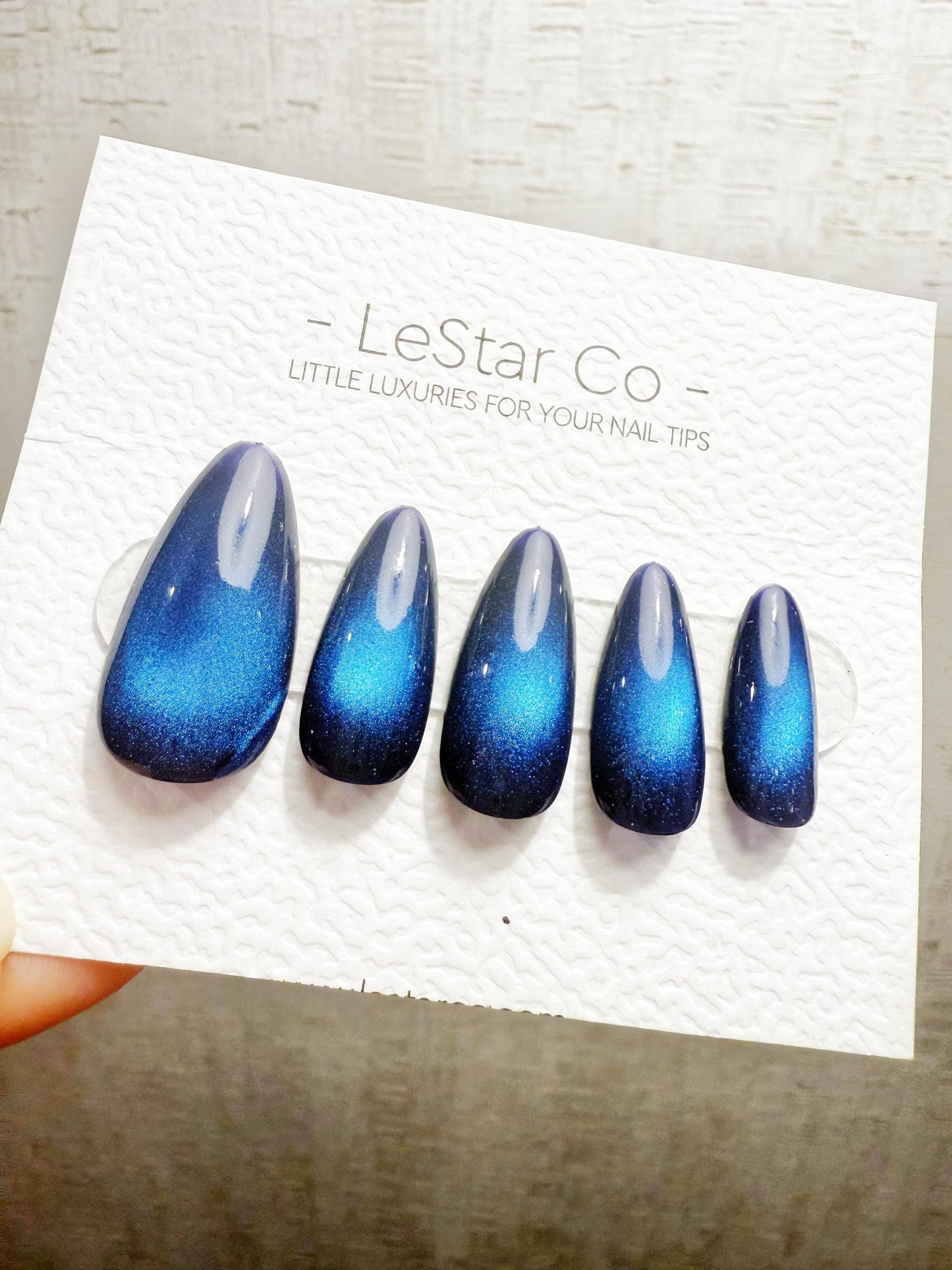 Handmade Press On Ocean Beam Cat Eye Gel Acrylic Nails 4for3 Timed Offer