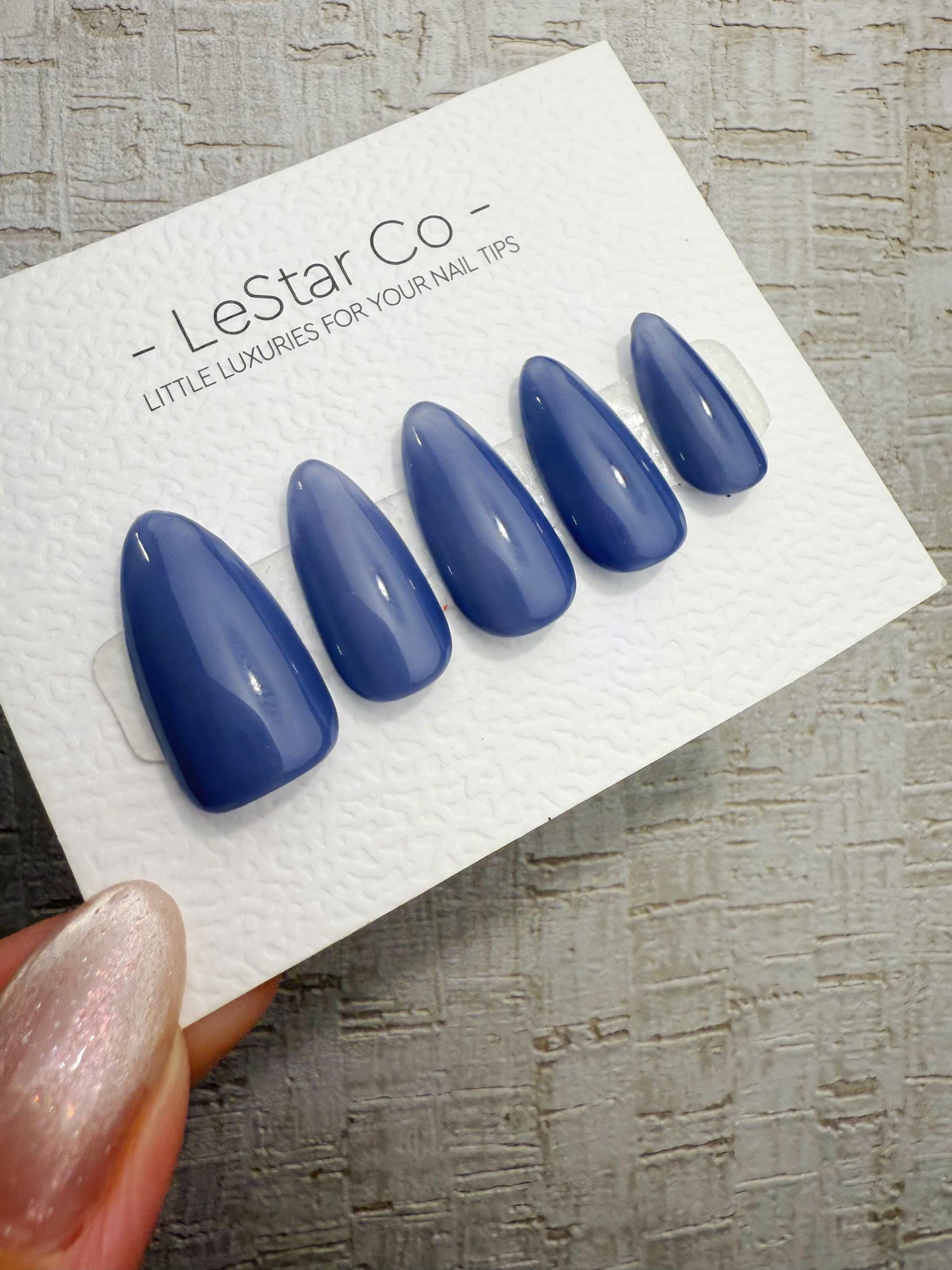 Handmade Press On Soft Ocean Mist Blue Gel Nails 4for3 Timed Offer