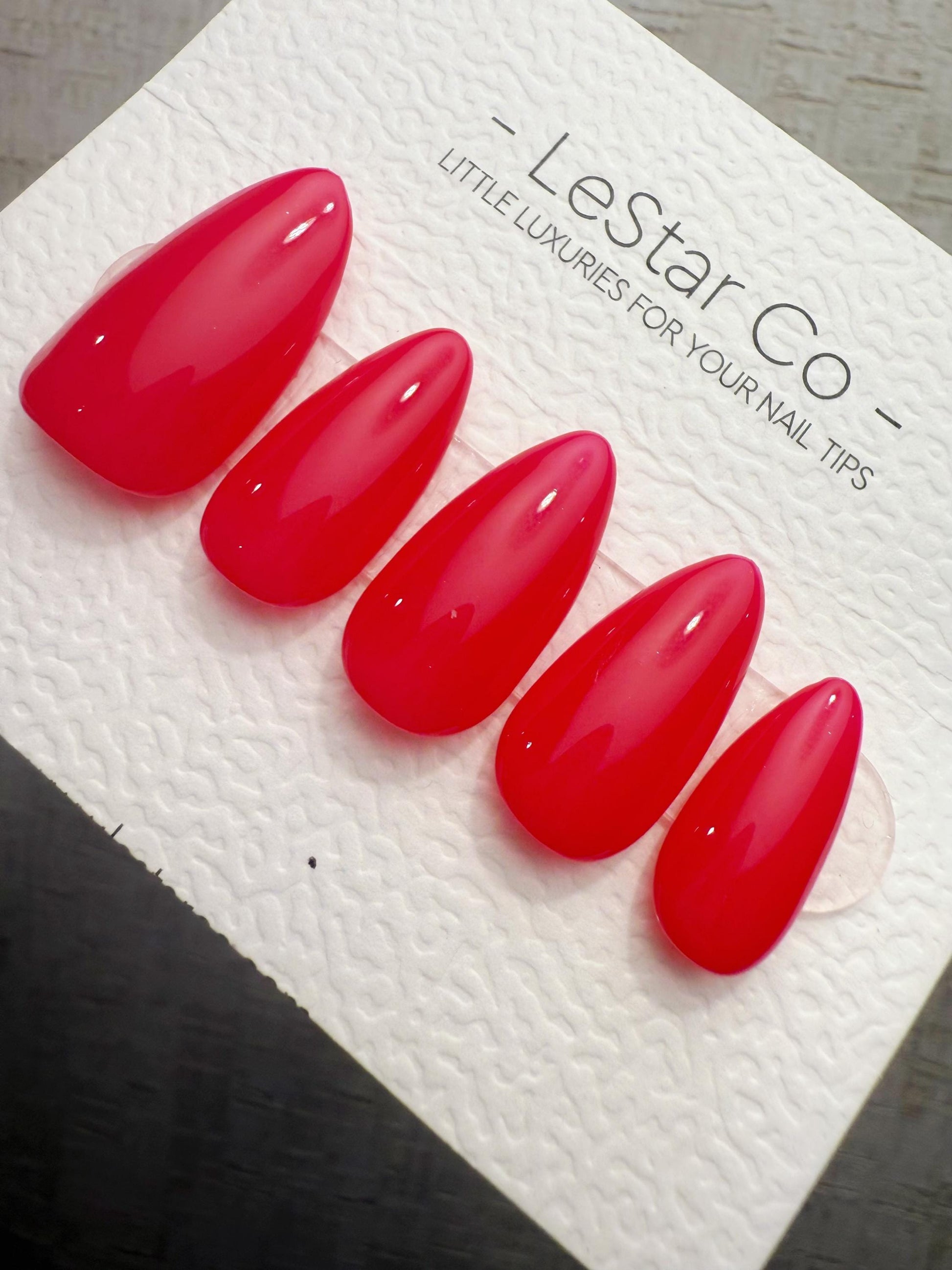 Handmade Press On Cherry Jelly Red Gel Nails 4for3 Timed Offer