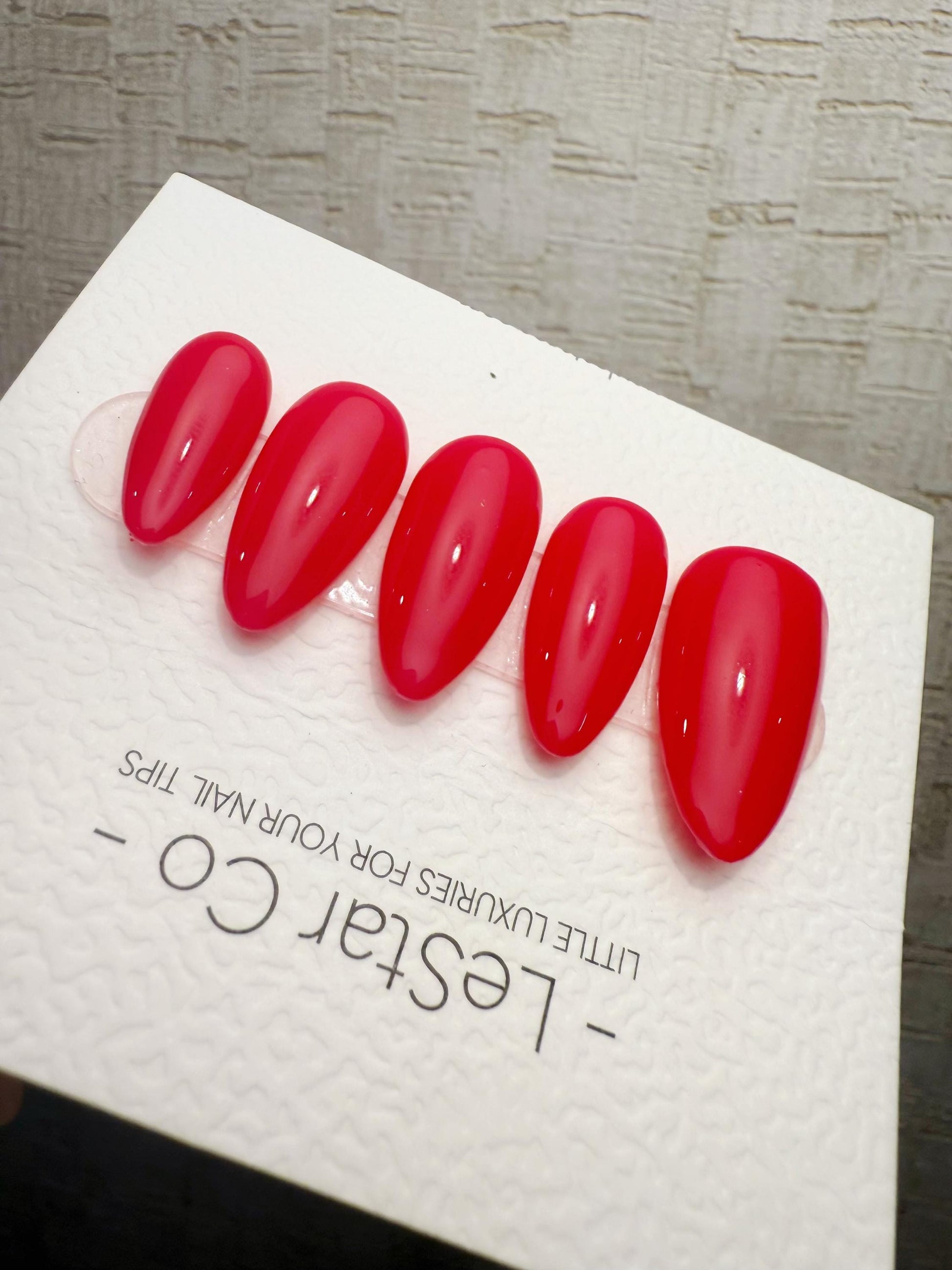 Handmade Press On Cherry Jelly Red Gel Nails 4for3 Timed Offer
