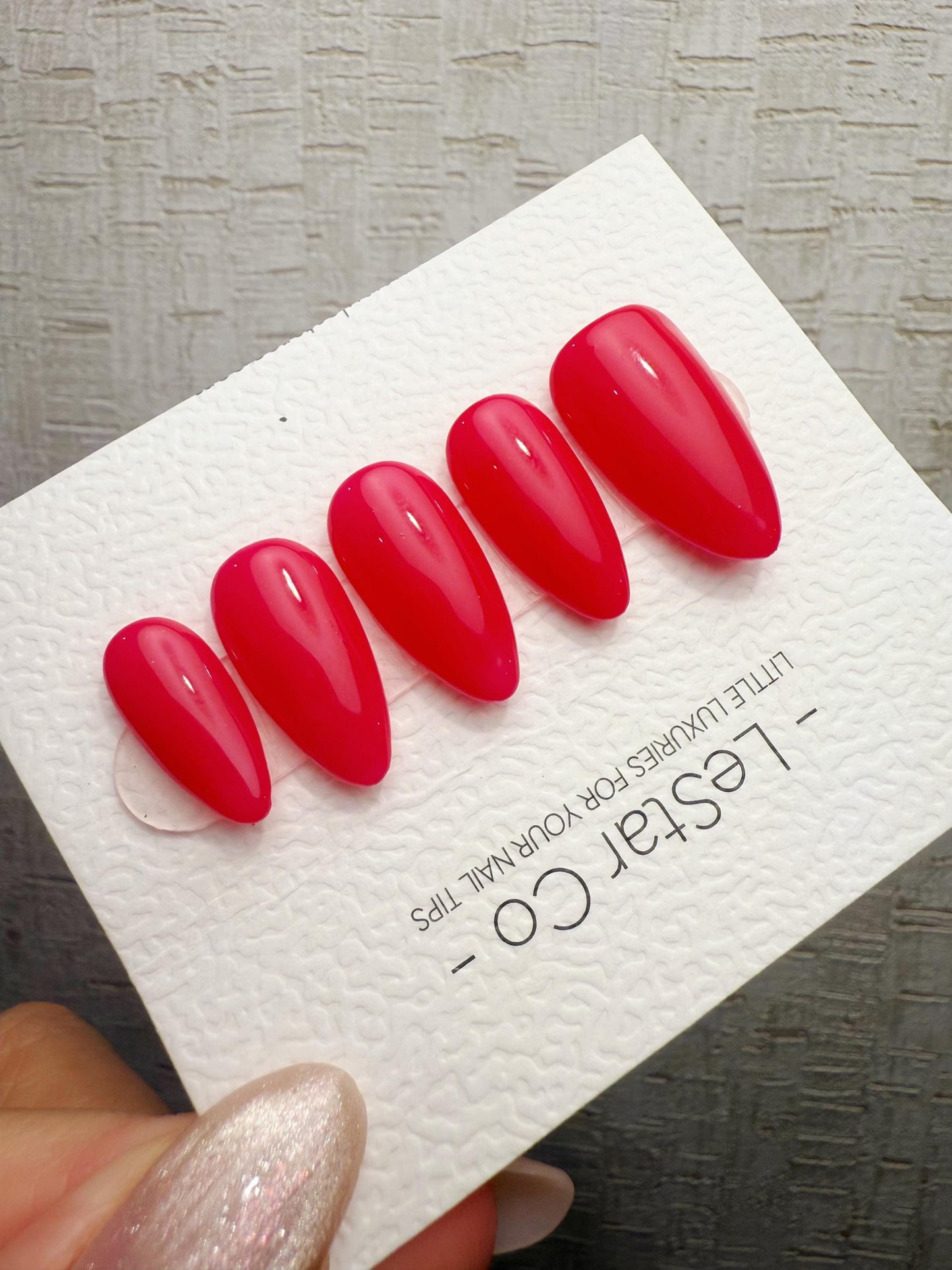 Handmade Press On Cherry Jelly Red Gel Nails 4for3 Timed Offer