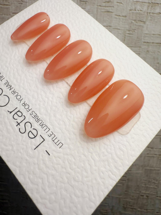 Handmade Press On Soft Coral Nude Gel Nails 4for3 Timed Offer