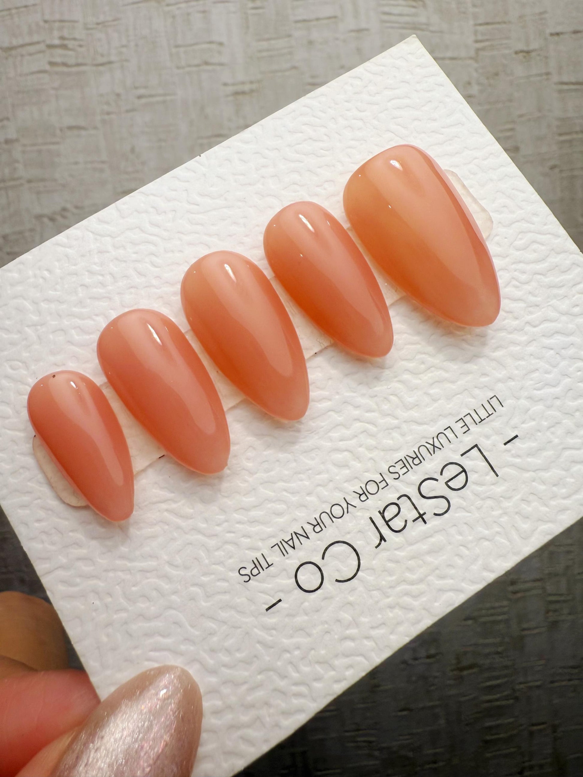 Handmade Press On Soft Coral Nude Gel Nails 4for3 Timed Offer
