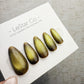 Handmade Press On Aurora Olive Cat Eye Gel Nails 4for3 Timed Offer