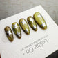 Handmade Press On Aurora Olive Star Cat Eye Gel Nails 4for3 Timed Offer