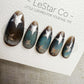 Handmade Press On Cobalt Smoke Star Cat Eye Gel Nails 4for3 Timed Offer