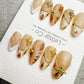 Handmade Press On Golden Milk Marble Gel Acrylic Nails 4for3 Timed Offer