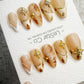 Handmade Press On Golden Milk Marble Gel Acrylic Nails 4for3 Timed Offer