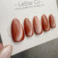 Handmade Press On Copper Flake Glow Cat Eye Gel Acrylic Nails 4for3 Timed Offer