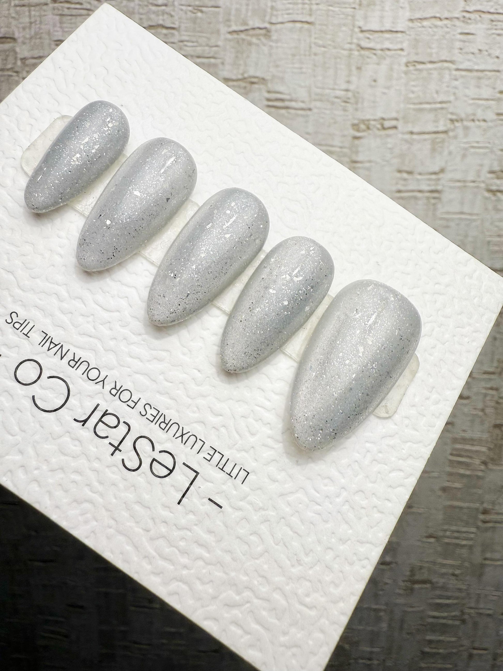 Handmade Press On Frozen Ash Glow Cat Eye Gel Acrylic Nails 4for3 Timed Offer