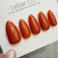 Handmade Press On Amber Candy Flake Gel Acrylic Nails 4for3 Timed Offer