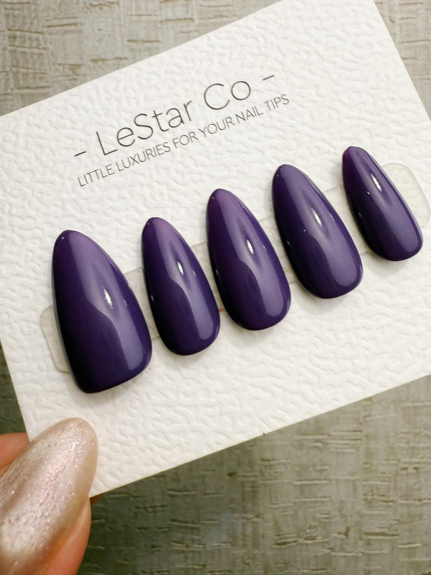 Handmade Press On Royal Violet Mist Gel Acrylic Nails 4for3 Timed Offer
