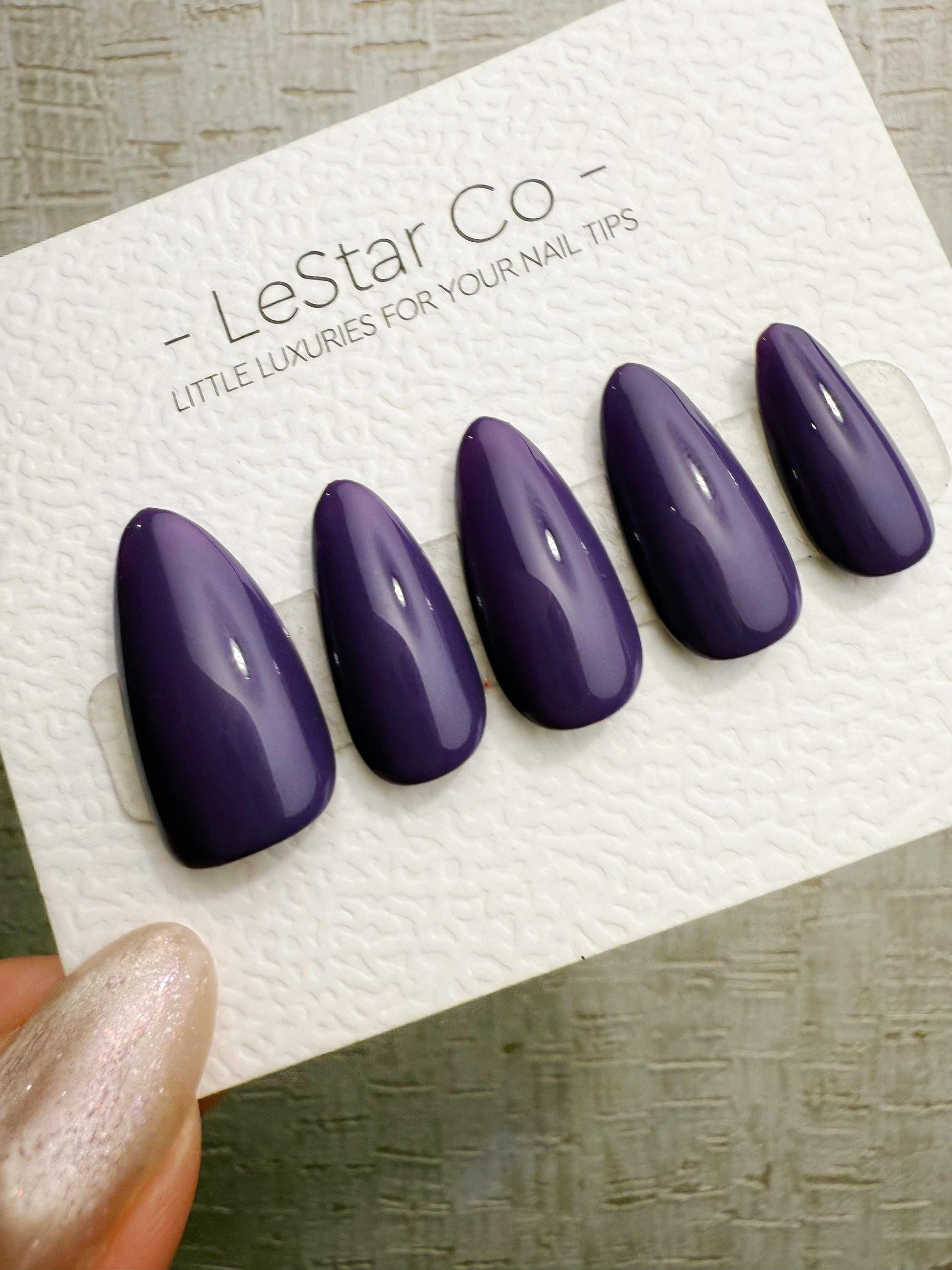 Handmade Press On Royal Violet Mist Gel Acrylic Nails 4for3 Timed Offer