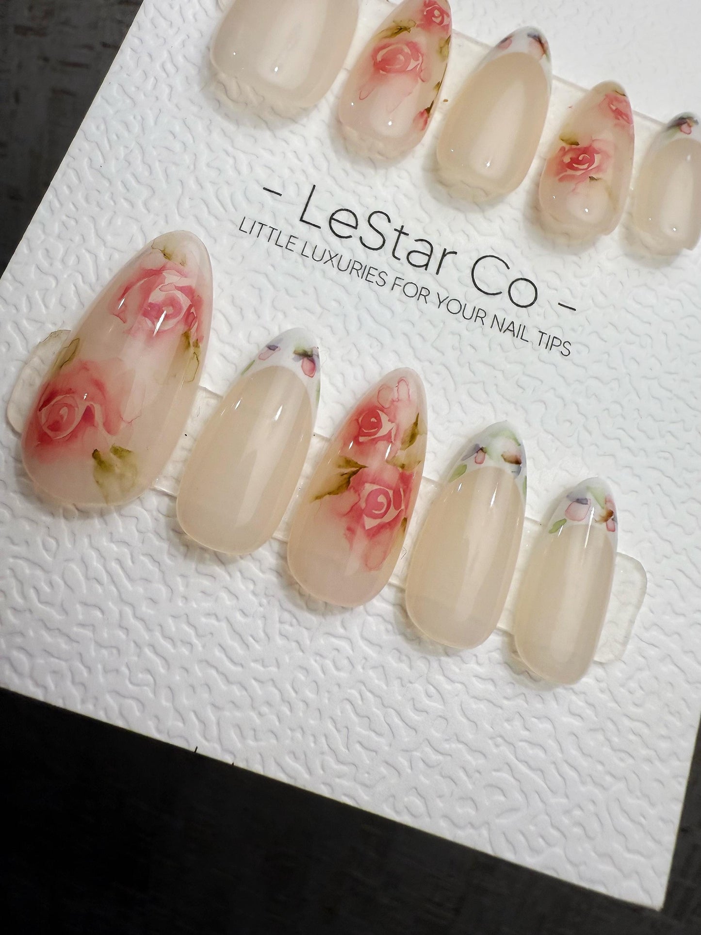 Reusable Soft Rose Whisper | Handmade Press On Gel Acrylic Nails | 4for3 Timed Offer