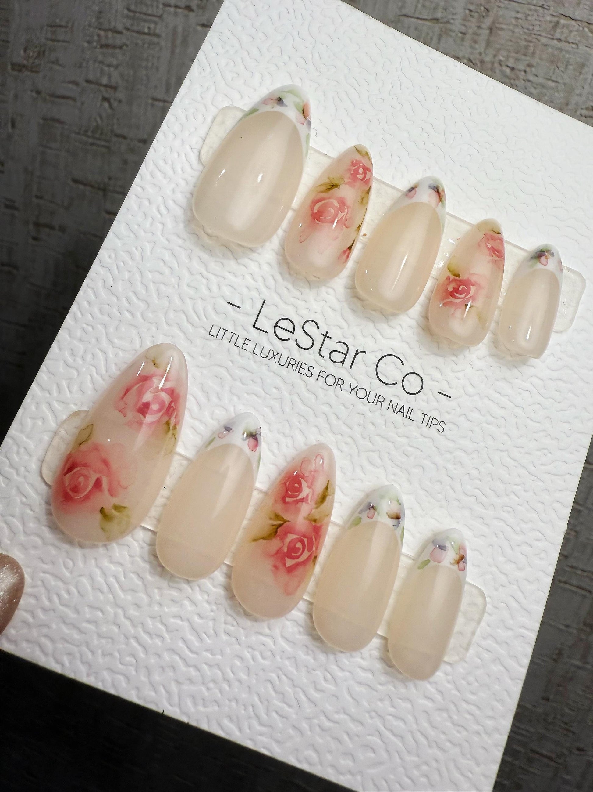 Reusable Soft Rose Whisper | Handmade Press On Gel Acrylic Nails | 4for3 Timed Offer
