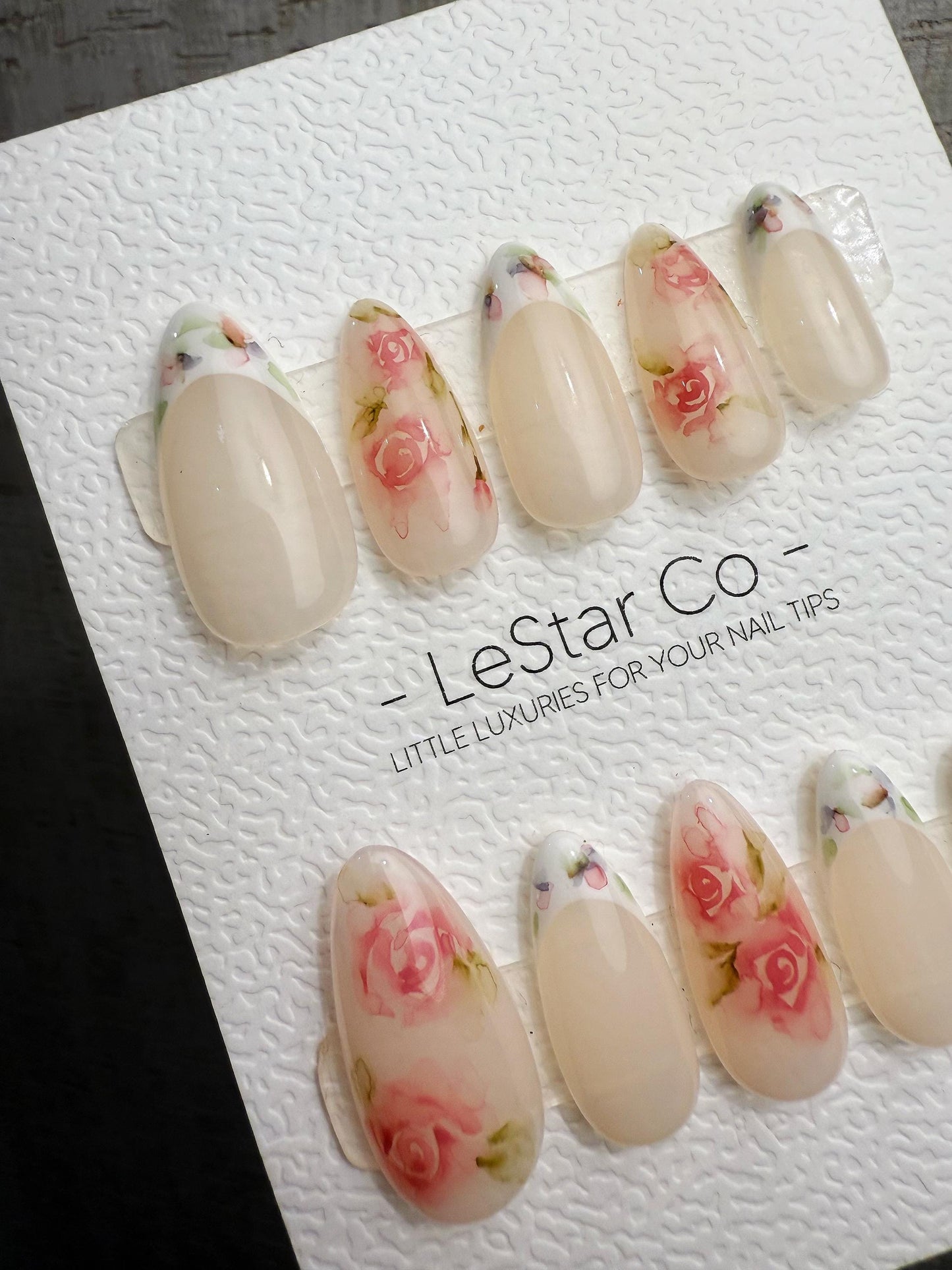 Reusable Soft Rose Whisper | Handmade Press On Gel Acrylic Nails | 4for3 Timed Offer