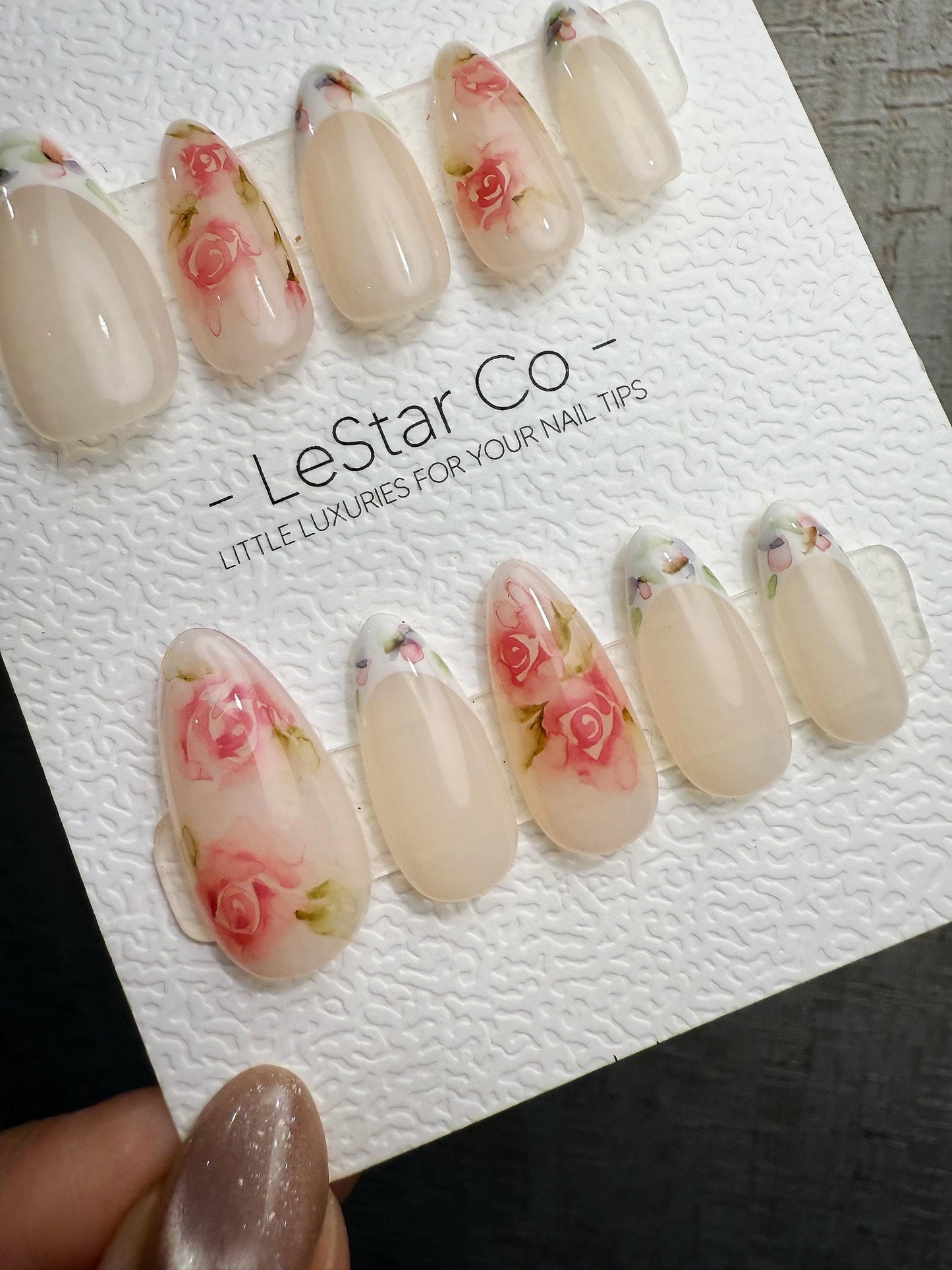 Reusable Soft Rose Whisper | Handmade Press On Gel Acrylic Nails | 4for3 Timed Offer