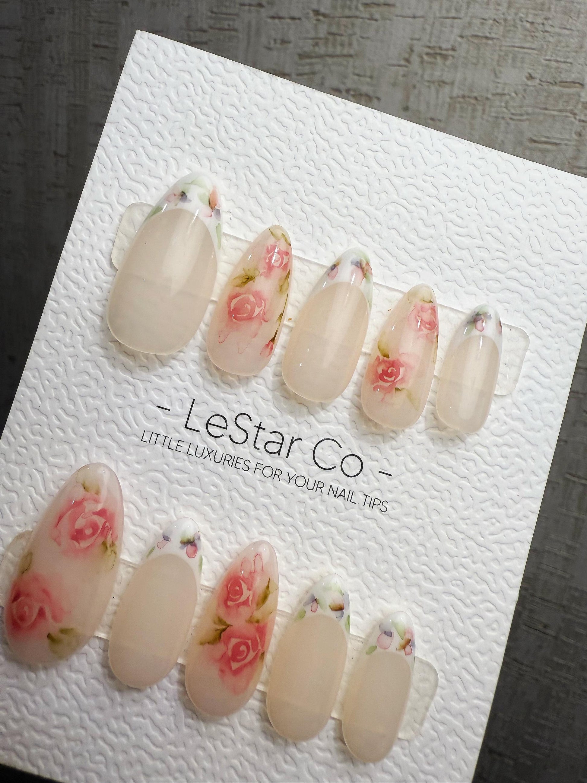 Reusable Soft Rose Whisper | Handmade Press On Gel Acrylic Nails | 4for3 Timed Offer
