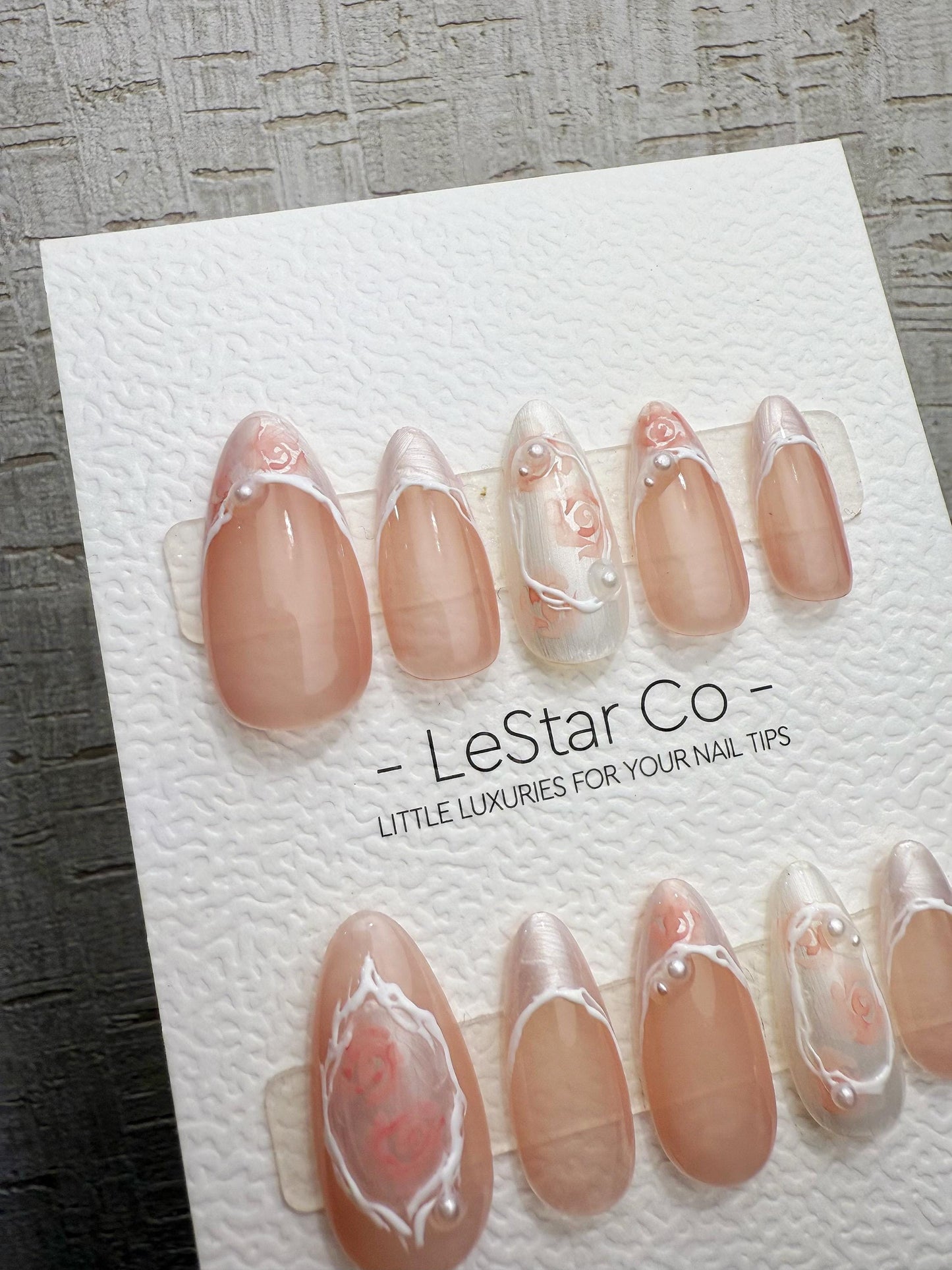 Reusable Soft Bridal Bloom | Handmade Press On Gel Acrylic Nails | 4for3 Timed Offer