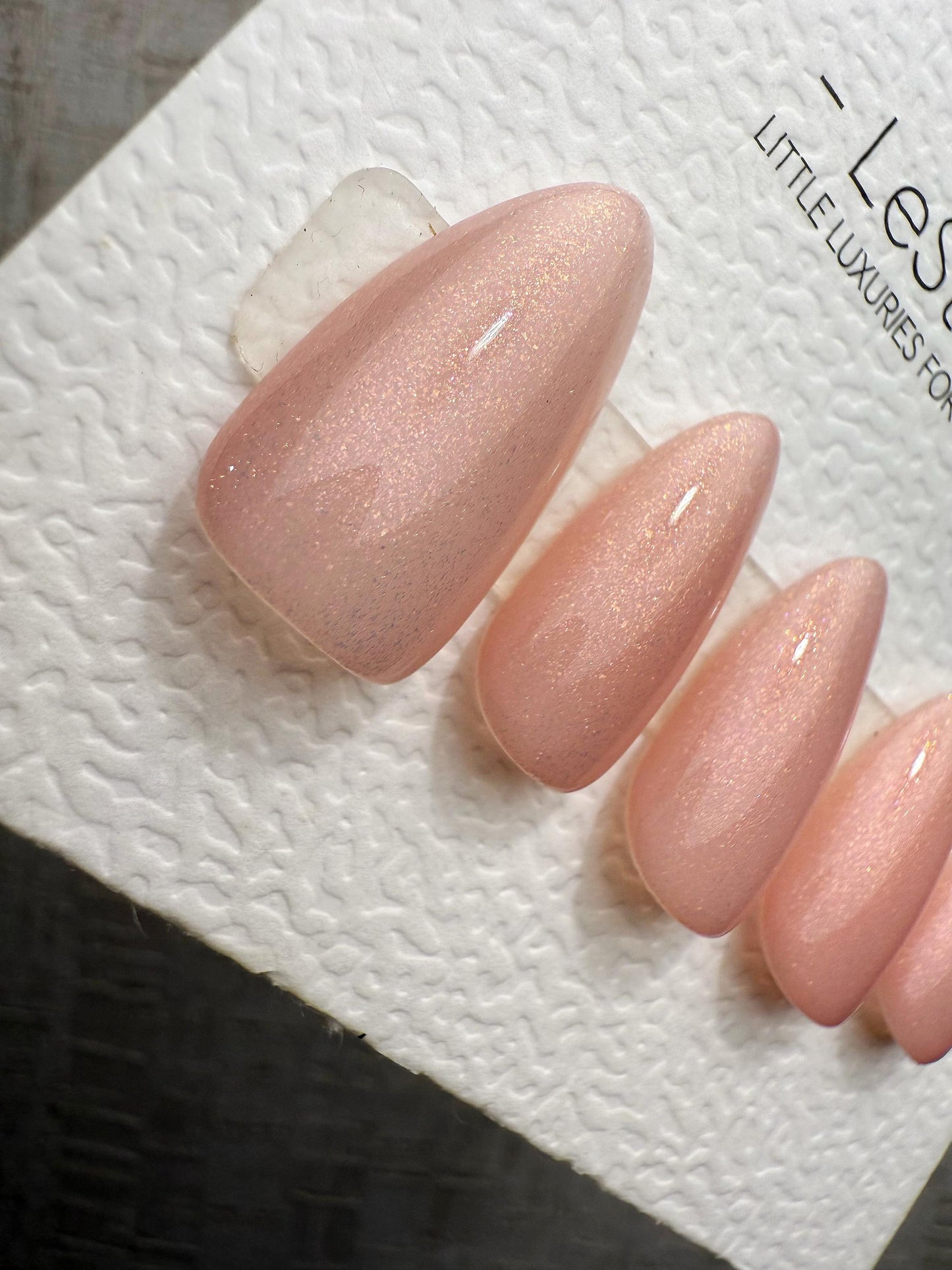 Reusable Blush Silk Shine | Handmade Press On Gel Acrylic Nails | 4for3 Timed Offer