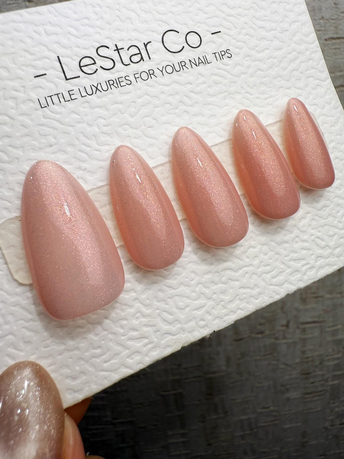 Reusable Blush Silk Shine | Handmade Press On Gel Acrylic Nails | 4for3 Timed Offer