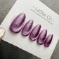 Reusable Plum Galaxy Glow | Handmade Press On Gel Acrylic Nails | 4for3 Timed Offer
