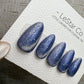 Reusable Ice Nebula Glow Cat Eye | Handmade Press On Gel Acrylic Nails