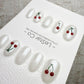 Handmade Press On Cherry Milk Minimal Gel Acrylic Nails 4for3 Timed Offer