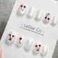 Handmade Press On Cherry Milk Minimal Gel Acrylic Nails 4for3 Timed Offer