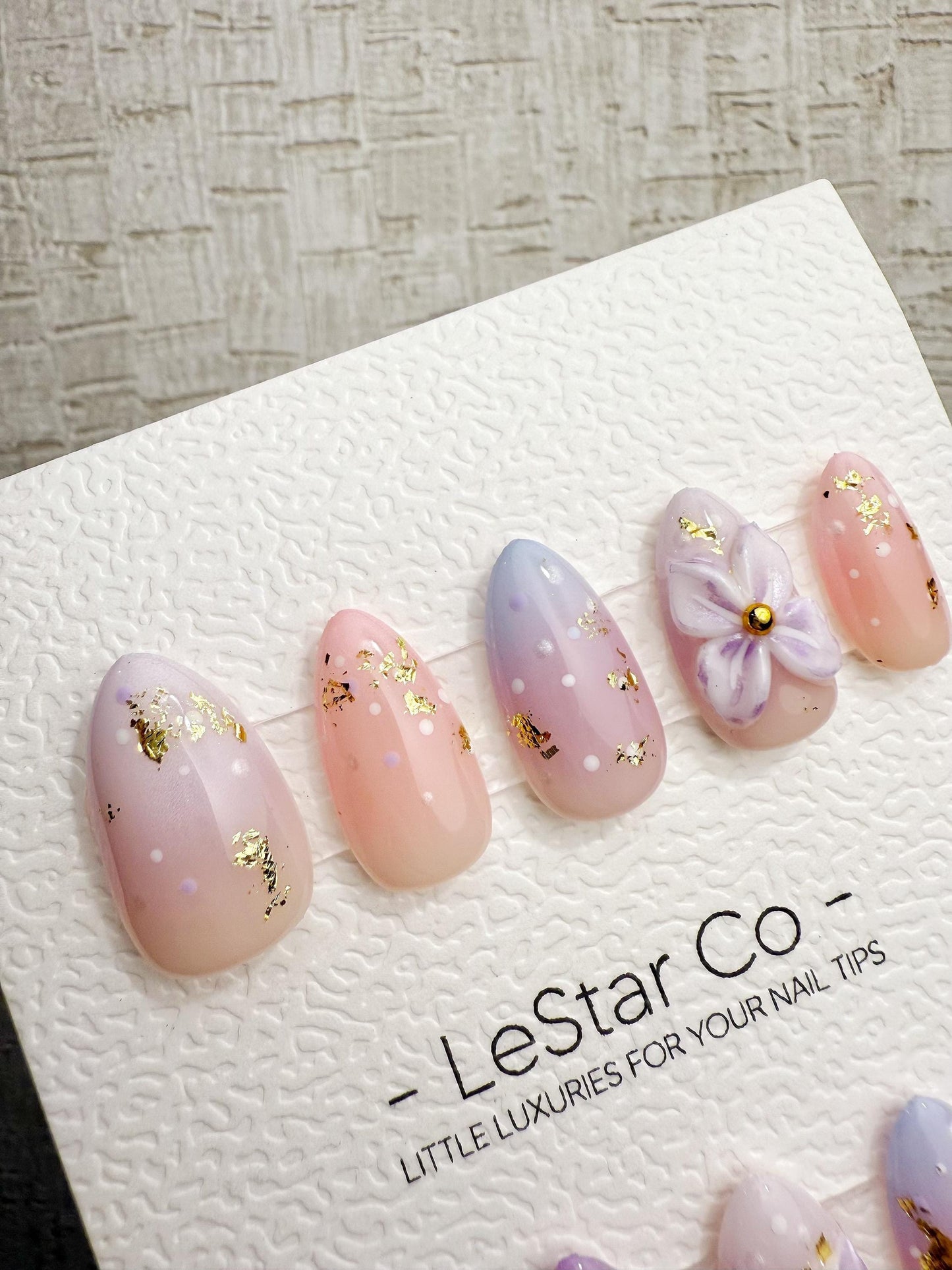 Handmade Press On Lavender Fairy Dust Gel Nails 4for3 Timed Offer