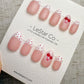 Handmade Press On Cherry Dot French Gel Acrylic Nails 4for3 Timed Offer