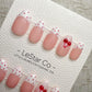 Handmade Press On Cherry Dot French Gel Acrylic Nails 4for3 Timed Offer