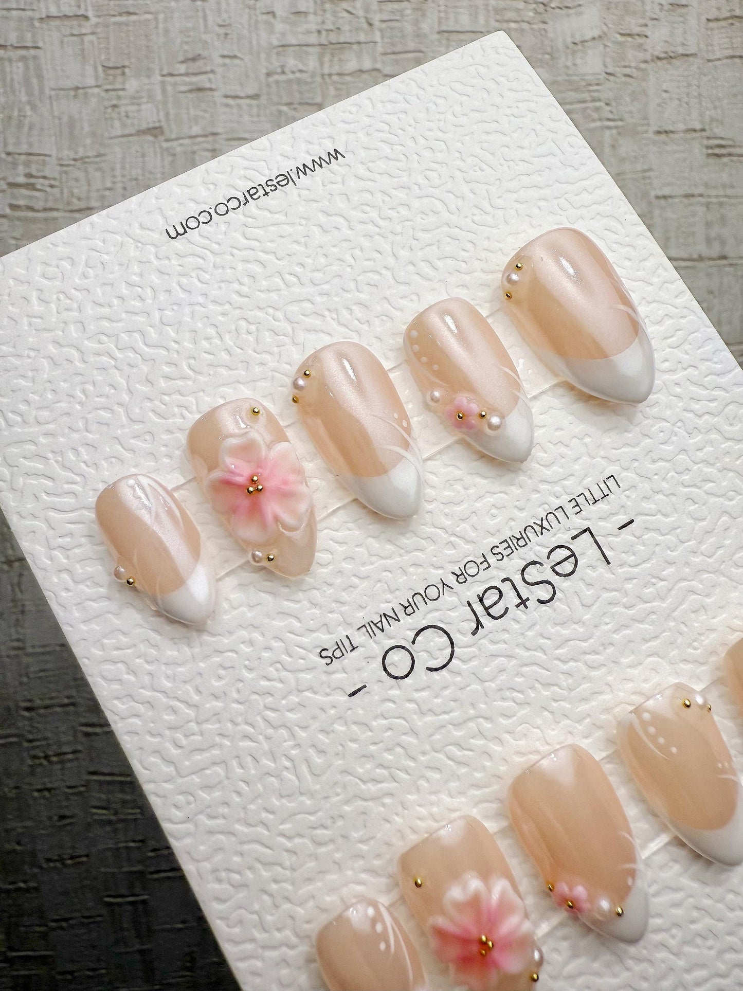 Handmade Press On Creamy Bloom Tips Gel Acrylic Nails 4for3 Timed Offer