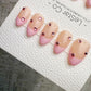 Handmade Press On Blush Gem French Gel Acrylic Nails 4for3 Timed Offer
