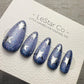 Handmade Press On Cosmic Indigo Star Cat Eye Gel Acrylic Nails 4for3 Timed Offer