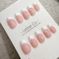 Handmade Press On Sweetheart French Tips Gel Acrylic Nails 4for3 Timed Offer