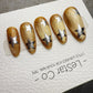 Handmade Press On Gold Star Rush Cat Eye Gel Nails 4for3 Timed Offer