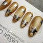 Handmade Press On Gold Star Rush Cat Eye Gel Nails 4for3 Timed Offer