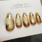 Handmade Press On Gold Star Rush Cat Eye Gel Nails 4for3 Timed Offer