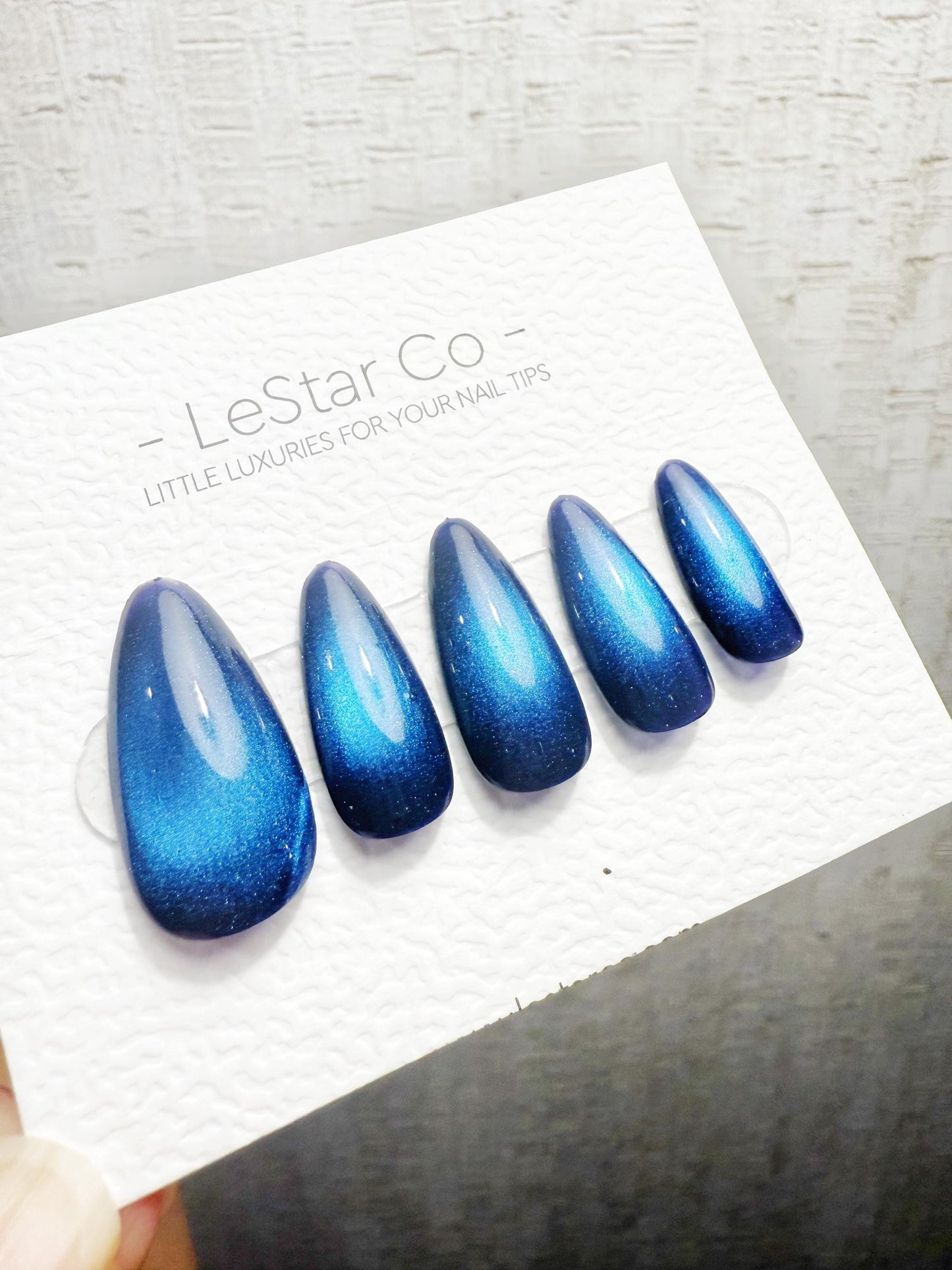 Handmade Press On Ocean Beam Cat Eye Gel Acrylic Nails 4for3 Timed Offer