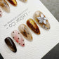 Handmade Press On Amber Ink Bloom Nails Gel Acrylic Nails 4for3 Timed Offer
