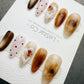 Handmade Press On Amber Dessert Nails Gel Acrylic Nails 4for3 Timed Offer